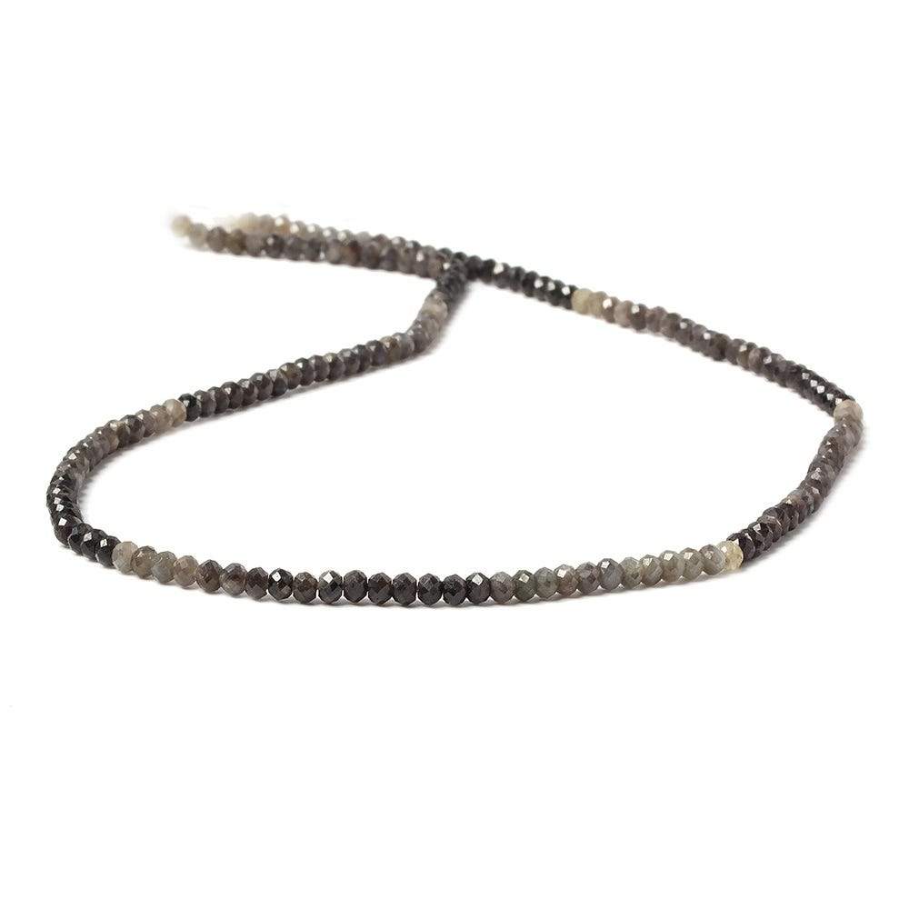 3mm Multi Grey Sapphire Micro Faceted rondelle beads 13 inch 160 pieces (ONLINE ORDER ONLY)