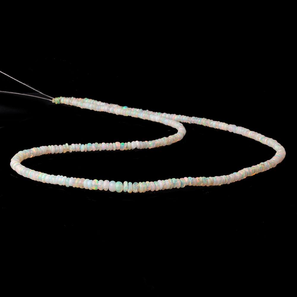 3mm Off White Ethiopian Opal plain rondelle beads 18 inch 300 pieces AA (ONLINE ORDER ONLY)