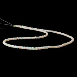 3mm Off White Ethiopian Opal plain rondelle beads 18 inch 300 pieces AA (ONLINE ORDER ONLY)