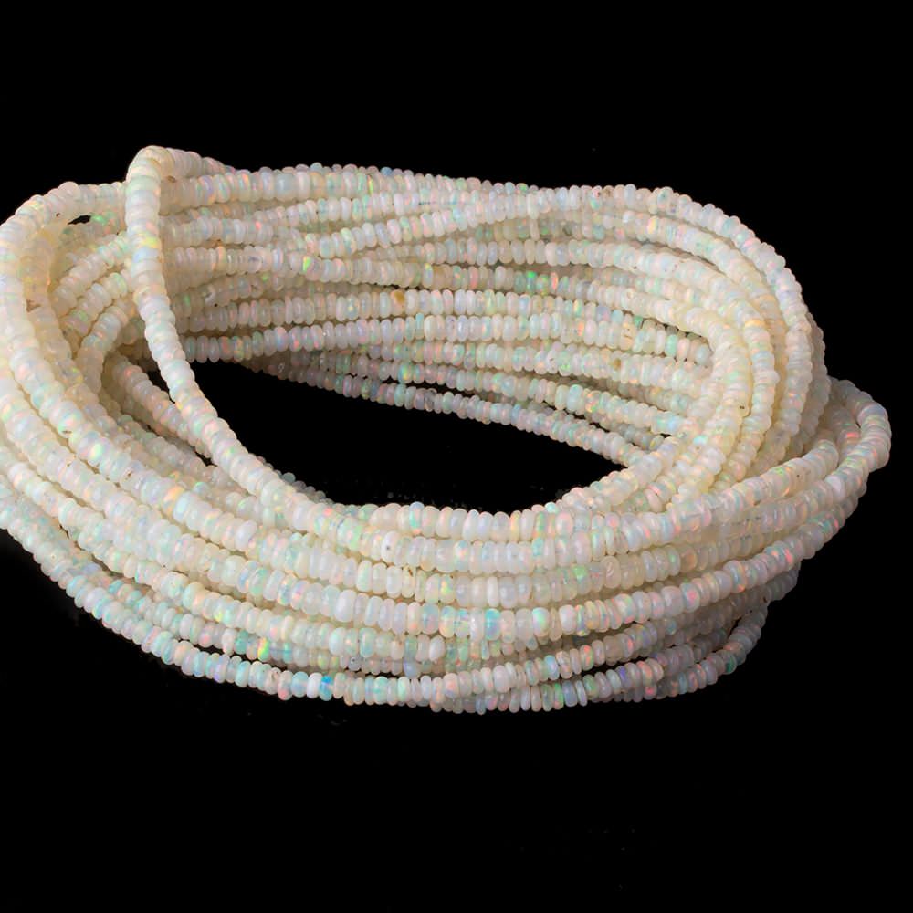 3mm Off White Ethiopian Opal plain rondelle beads 18 inch 300 pieces AA (ONLINE ORDER ONLY)