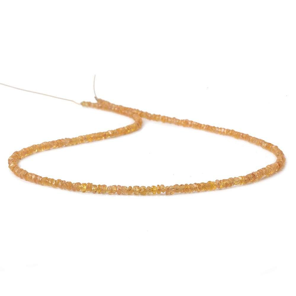 3mm Orangey Yellow Sapphire faceted rondelles 16 inch 250 pieces A (ONLINE ORDER ONLY)