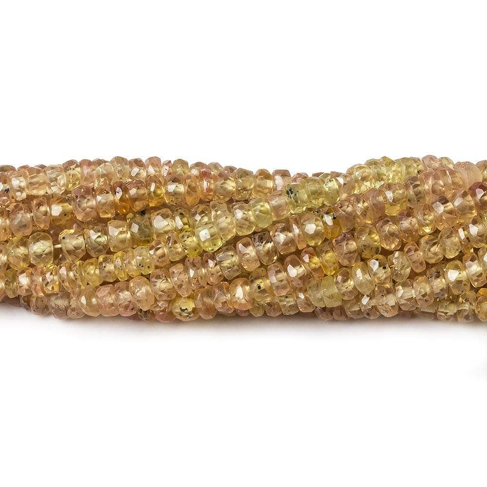 3mm Orange Yellow Songea Sapphire Beads Faceted Rondelle 16 inch 205 pieces (ONLINE ORDER ONLY)