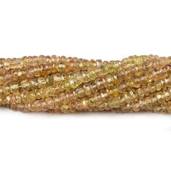 3mm Orange Yellow Songea Sapphire Beads Faceted Rondelle 16 inch 205 pieces (ONLINE ORDER ONLY)