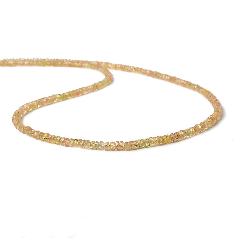 3mm Orange Yellow Songea Sapphire Beads Faceted Rondelle 16 inch 205 pieces (ONLINE ORDER ONLY)