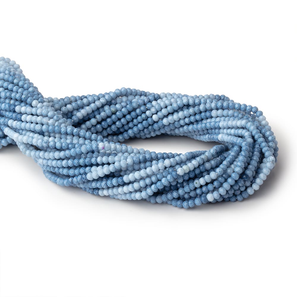 3mm Owyhee Blue Opal Micro Faceted Rondelle Beads 12.5 inch 132 pieces (ONLINE ORDER ONLY)