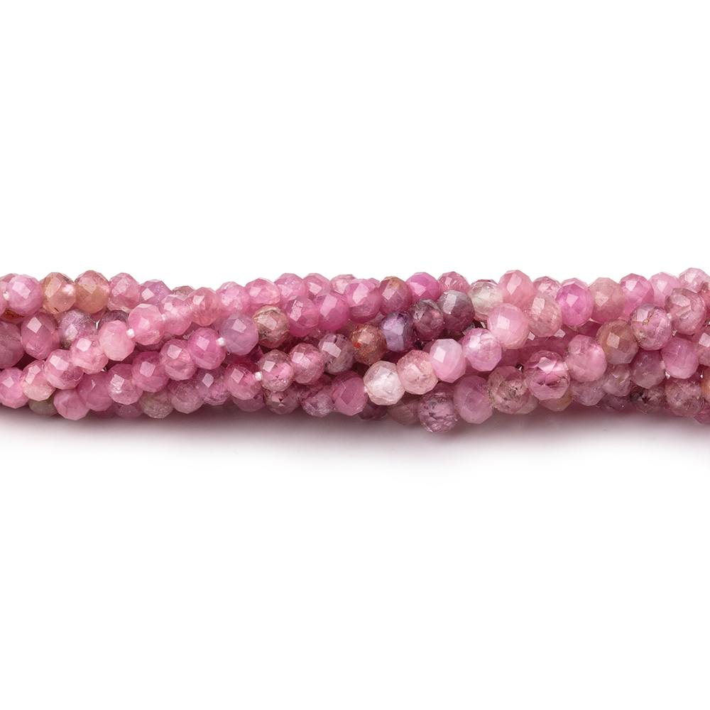 3mm Pink Tourmaline Micro Faceted Rondelle Beads 13 inch 120 pieces (ONLINE ORDER ONLY)