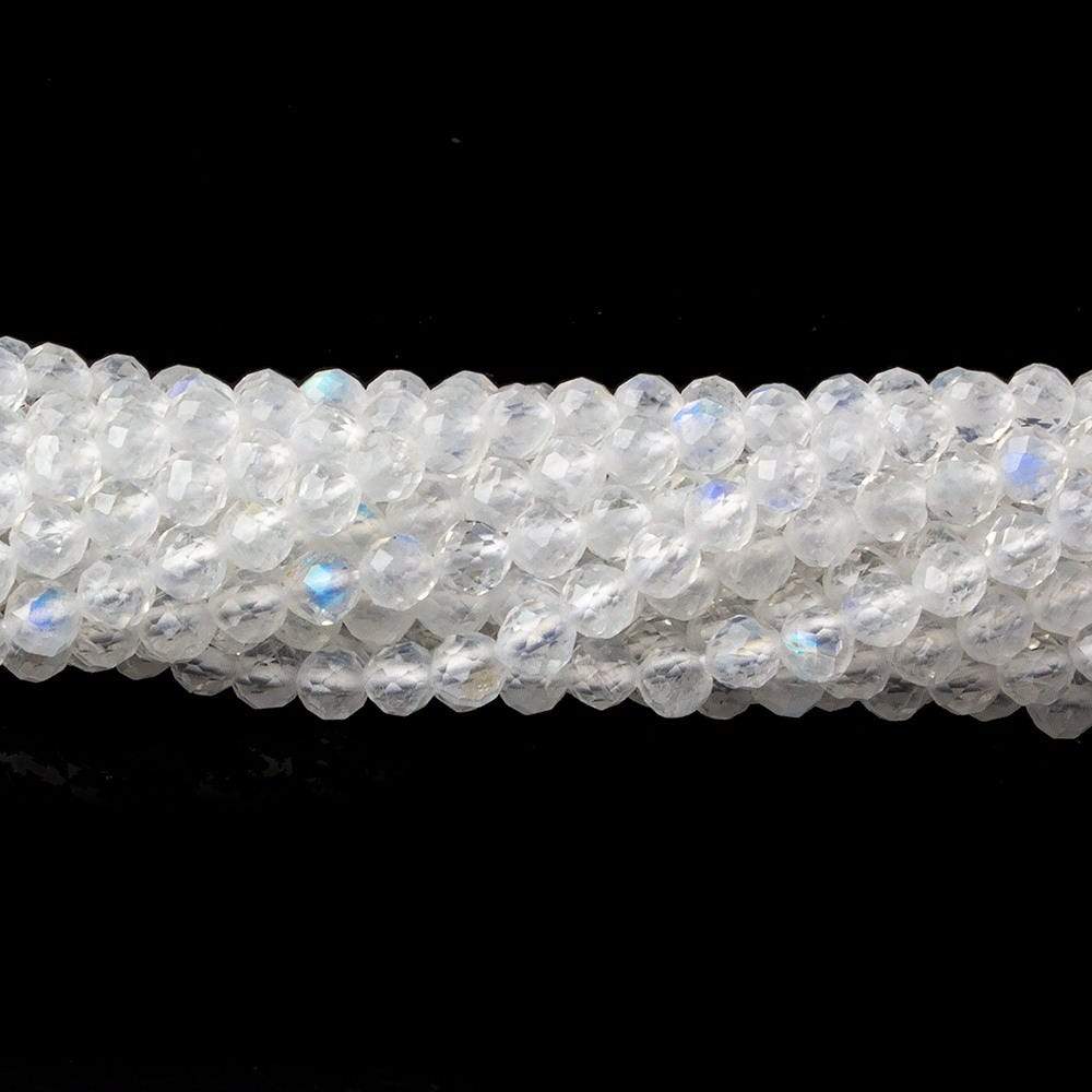 3mm Rainbow Moonstone micro faceted rounds 12.5 inch 100 pieces  AAA (ONLINE ORDER ONLY)
