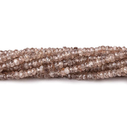 3mm Rose and Champagne Zircon faceted rondelles 13.5 inches 206 Beads (ONLINE ORDER ONLY)