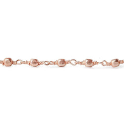 3mm Rose Gold plated Brushed Cube Rose Gold plated Chain by the foot