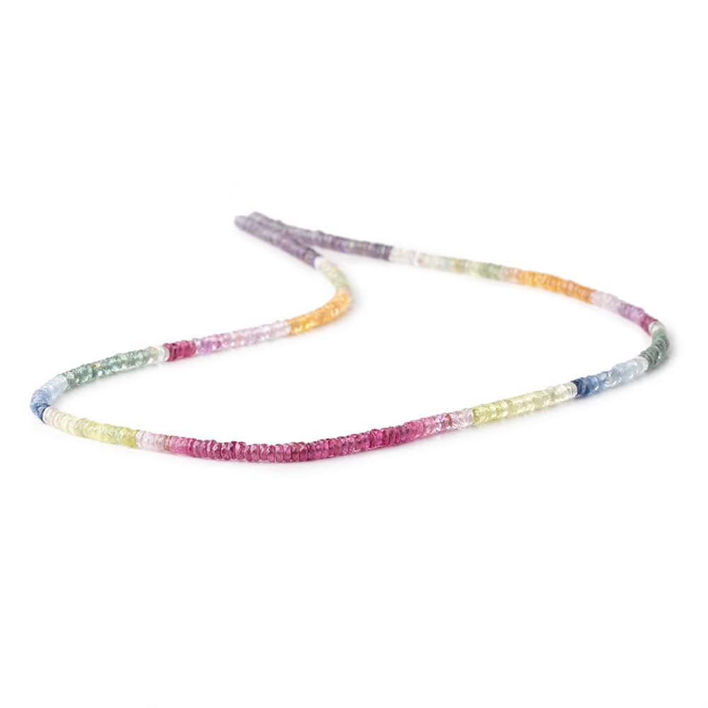 3mm Ruby & Fancy Sapphire Faceted Heshi Beads 18 inch 380 pieces AA (ONLINE ORDER ONLY)