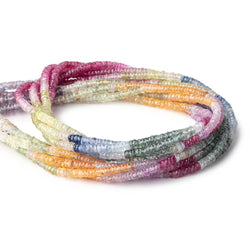 3mm Ruby & Fancy Sapphire Faceted Heshi Beads 18 inch 380 pieces AA (ONLINE ORDER ONLY)