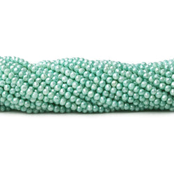 3mm Sea Aqua Shell Pearl micro faceted round beads 13 inch 133 pieces (ONLINE ORDER ONLY)