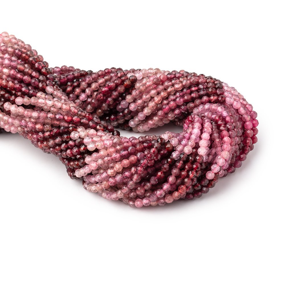 3mm Shaded Magenta Spinel Micro Faceted Round Beads 12.5 inch 96 pieces AA (ONLINE ORDER ONLY)