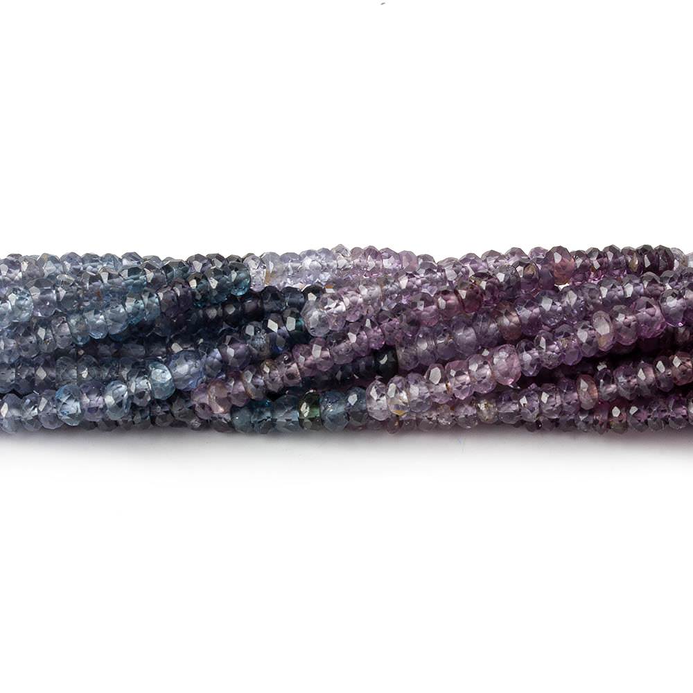 3mm Shaded Purple & Violet Spinel faceted rondelles 14 inch 193 beads (ONLINE ORDER ONLY)