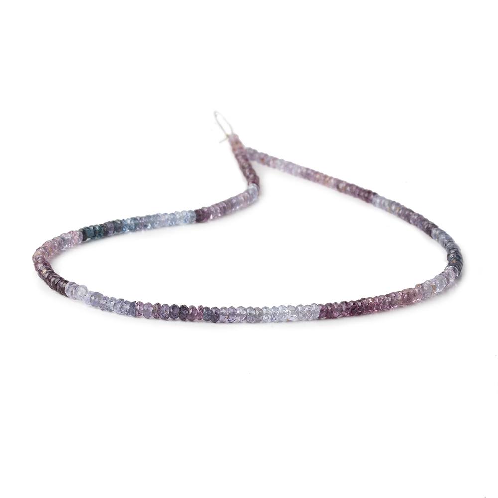3mm Shaded Purple & Violet Spinel faceted rondelles 14 inch 193 beads (ONLINE ORDER ONLY)