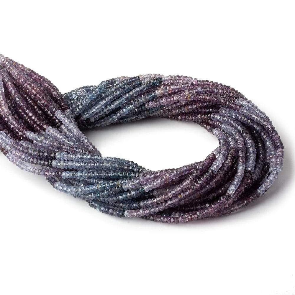 3mm Shaded Purple & Violet Spinel faceted rondelles 14 inch 193 beads (ONLINE ORDER ONLY)