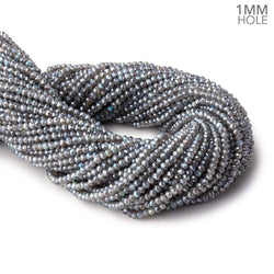 3mm Silver Metallic Labradorite MicroFaceted rondelles 1mm drill hole 140 beads AAA (ONLINE ORDER ONLY)