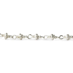 3mm Silver plated Brushed Rondelle Silver plated Chain by the foot (ONLINE ORDER ONLY)