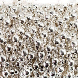 3mm Silver plated plain round Silver plated Chain by the foot (ONLINE ORDER ONLY)