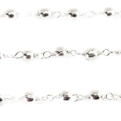 3mm Silver plated plain round Silver plated Chain by the foot (ONLINE ORDER ONLY)