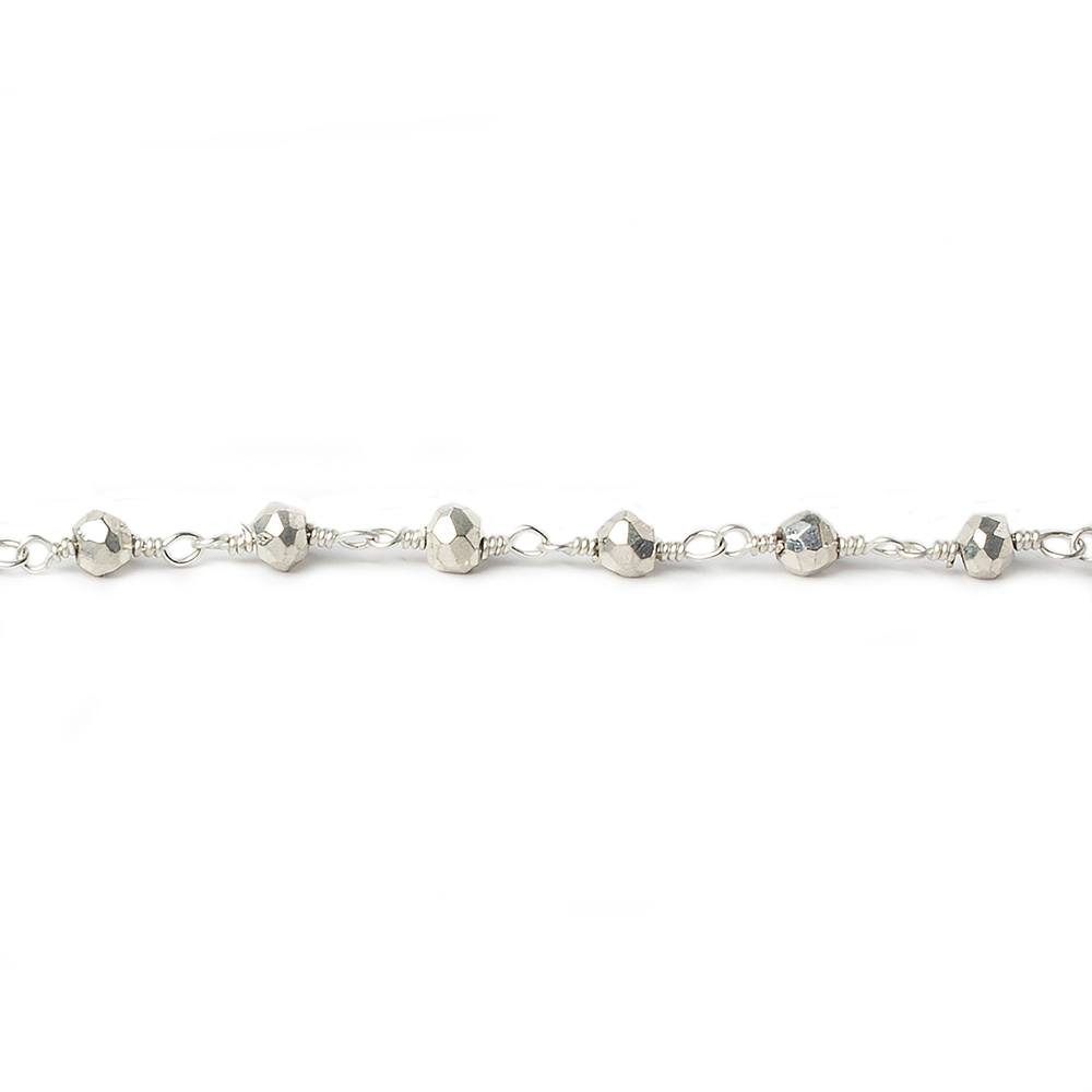 3mm Silver plated Pyrite Silver plated Chain by the foot (ONLINE ORDER ONLY)