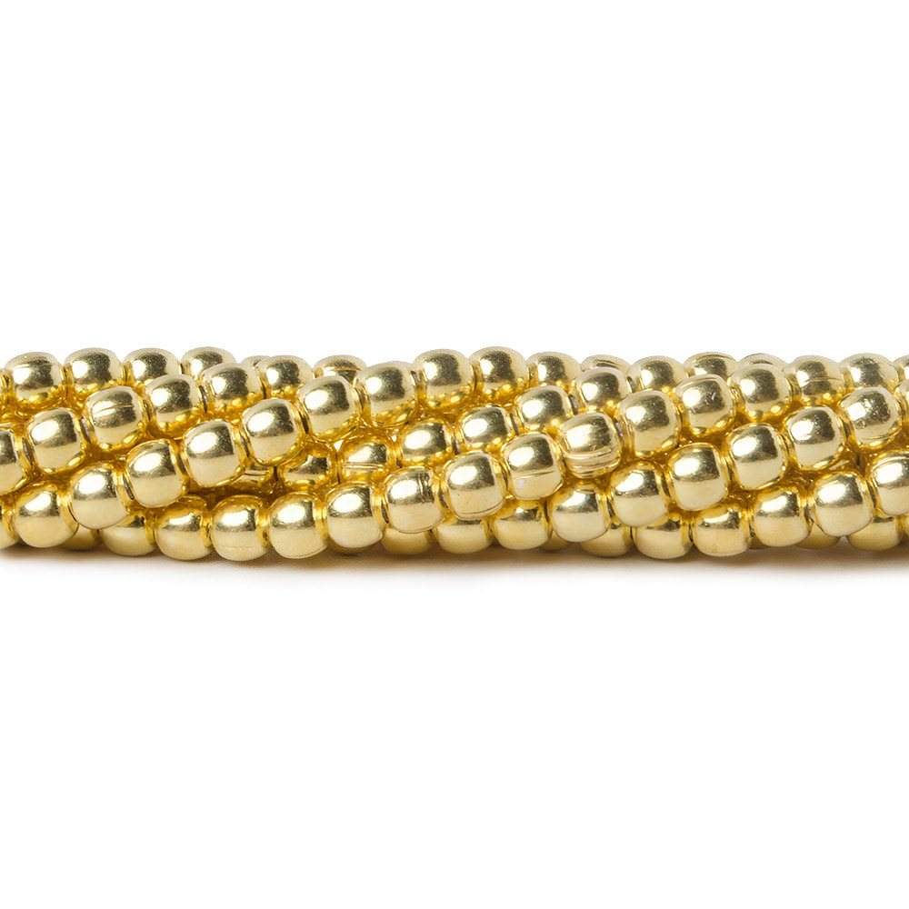 3mm Vermeil Plain Round 8 inch 67 beads (ONLINE ORDER ONLY)