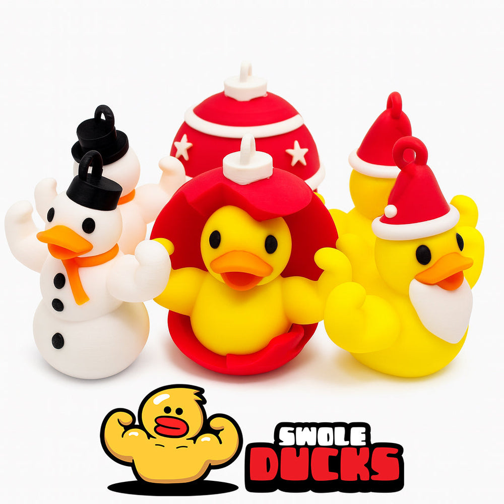 🎄 Swole Duck Holiday Orniment Pack - 3 Collectible Ducks (ONLINE ORDER ONLY)