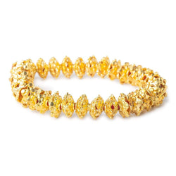3x11mm 22kt Gold Plated Copper Polka Dots On Snowflake Bead Cap 8 inch 64 beads (ONLINE ORDER ONLY)