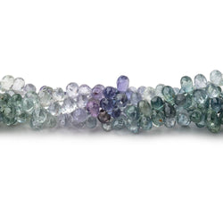 3x2mm Multi Color Sapphire Faceted Tear Drop Beads 8 inch 152 pieces