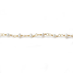 3x2mm Off White Baroque Pearl Gold plated Chain (ONLINE ORDER ONLY)