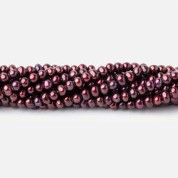 3x2mm Raspberry Side Drilled Off Round Freshwater Pearls 15.5 inch 150 pieces