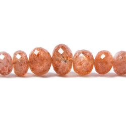 6-10mm Sunstone Faceted Rondelle Beads 18 inch 105 pieces (ONLINE ORDER ONLY)