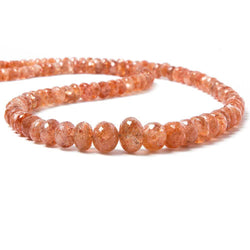 6-10mm Sunstone Faceted Rondelle Beads 18 inch 105 pieces (ONLINE ORDER ONLY)