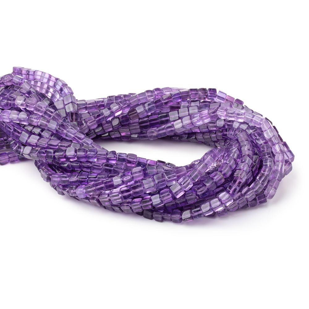 4-4.5mm Amethyst Plain Cube Beads 14 inch 78 pieces (ONLINE ORDER ONLY)