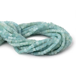 4-4.5mm Aquamarine Plain Cubes 14 inch 76 Beads (ONLINE ORDER ONLY)