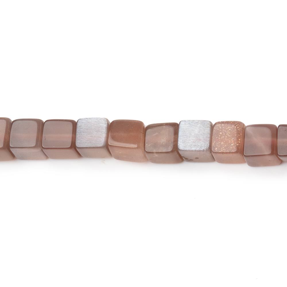 4-4.5mm Chocolate Moonstone Plain Cube Beads 13.75 inch 80 pieces (ONLINE ORDER ONLY)