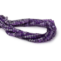4-4.5mm Dark Amethyst Plain Cube Beads 14 inch 76 pieces (ONLINE ORDER ONLY)