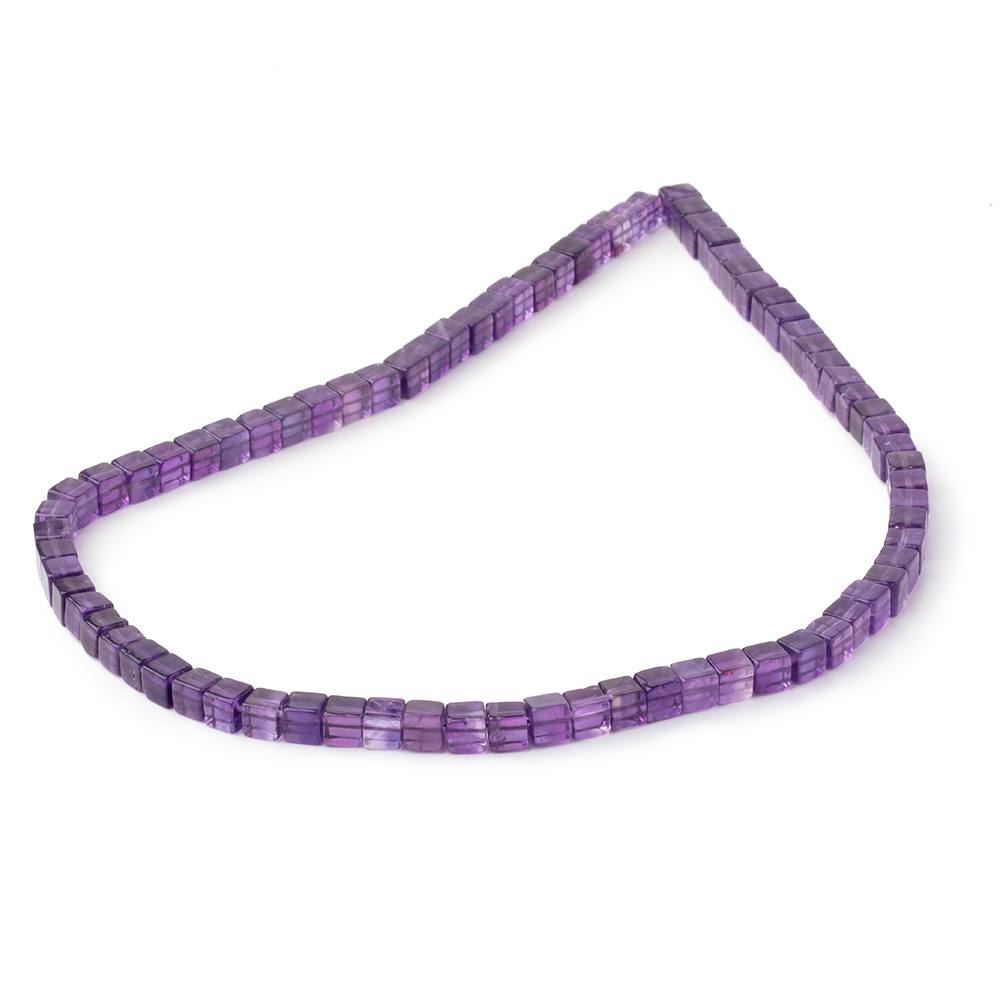 4-4.5mm Dark Amethyst Plain Cube Beads 14 inch 76 pieces (ONLINE ORDER ONLY)