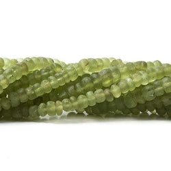 4-4.5mm Frosted Peridot plain rondelle Beads 13 inch 113 pieces (ONLINE ORDER ONLY)