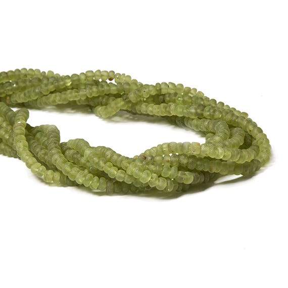 4-4.5mm Frosted Peridot plain rondelle Beads 13 inch 113 pieces (ONLINE ORDER ONLY)
