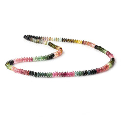 3.5-4mm Multi Color Tourmaline plain disc rondelles 16 inch 175 beads A (ONLINE ORDER ONLY)
