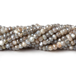 4-4.5mm Mystic Brown & Grey Moonstone 1mm large hole faceted rondelles 13 inch 105 beads (ONLINE ORDER ONLY)