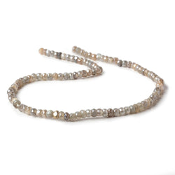 4-4.5mm Mystic Brown & Grey Moonstone 1mm large hole faceted rondelles 13 inch 105 beads (ONLINE ORDER ONLY)