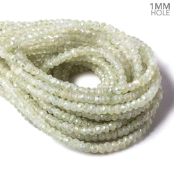 4-4.5mm Mystic Prehnite faceted rondelle beads 1mm hole 12 inch 112 pieces (ONLINE ORDER ONLY)