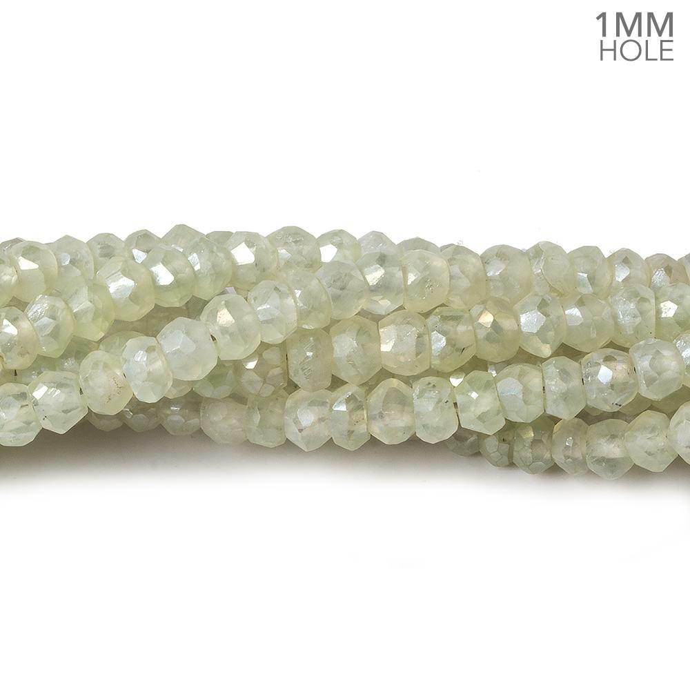 4-4.5mm Mystic Prehnite faceted rondelle beads 1mm hole 12 inch 112 pieces (ONLINE ORDER ONLY)