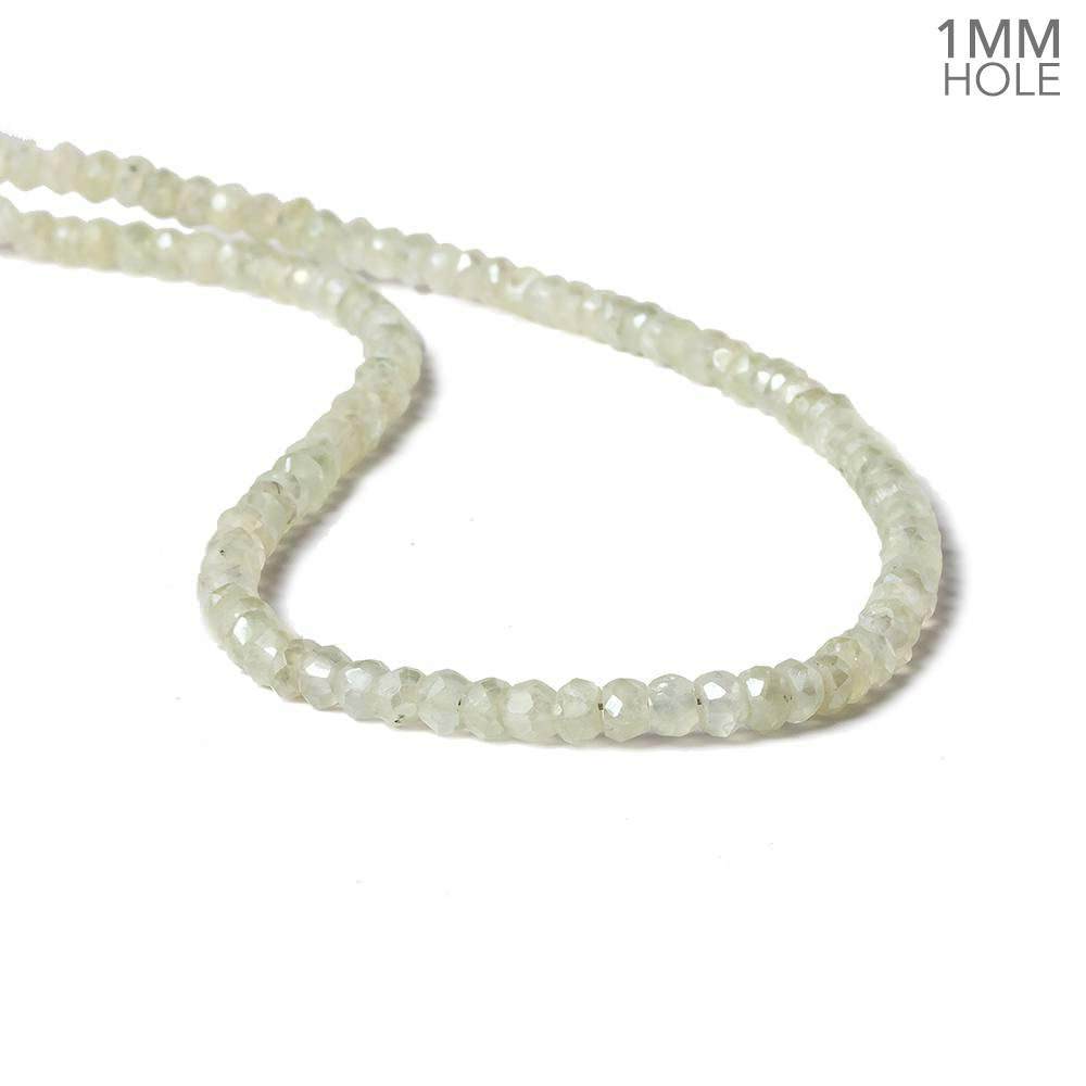 4-4.5mm Mystic Prehnite faceted rondelle beads 1mm hole 12 inch 112 pieces (ONLINE ORDER ONLY)