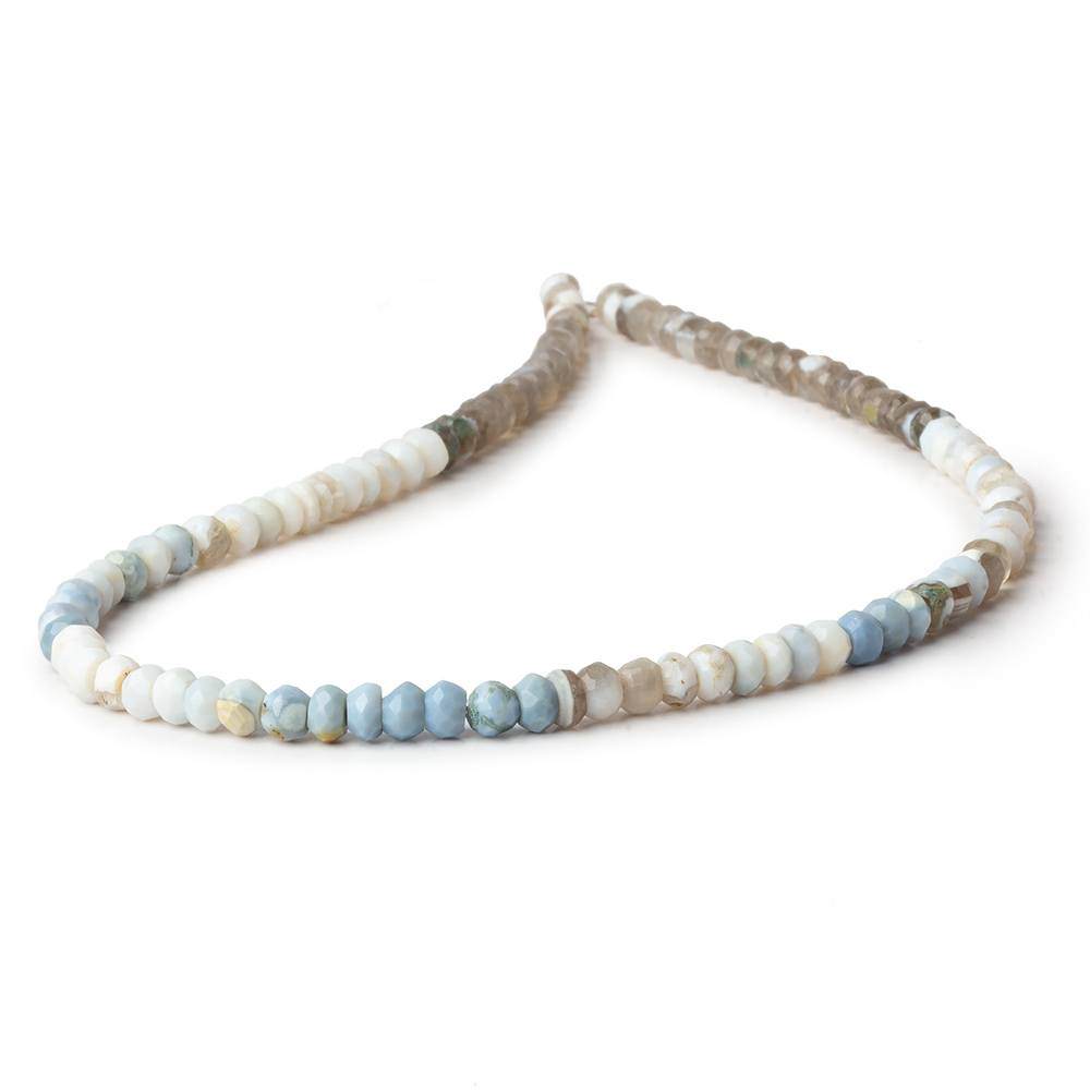 4mm Owyhee Natural Denim Blue Opal faceted rondelles 13 inch 97 beads (ONLINE ORDER ONLY)