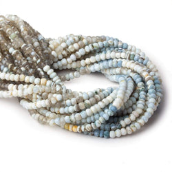 4mm Owyhee Natural Denim Blue Opal faceted rondelles 13 inch 97 beads (ONLINE ORDER ONLY)