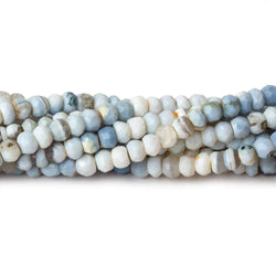 4mm Owyhee Natural Denim Blue Opal faceted rondelles 13 inch 97 beads (ONLINE ORDER ONLY)
