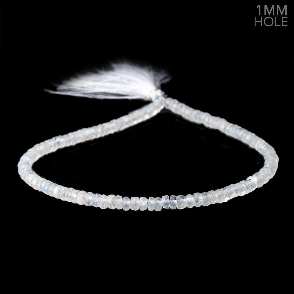 4.5-5mm Rainbow Moonstone faceted rondelle 1mm large hole 13 inch 125 Beads (ONLINE ORDER ONLY)